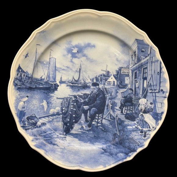 Vintage Collectible Delft Blauw 9 1/4 inch Decorative Plate - Picture 1 of 2